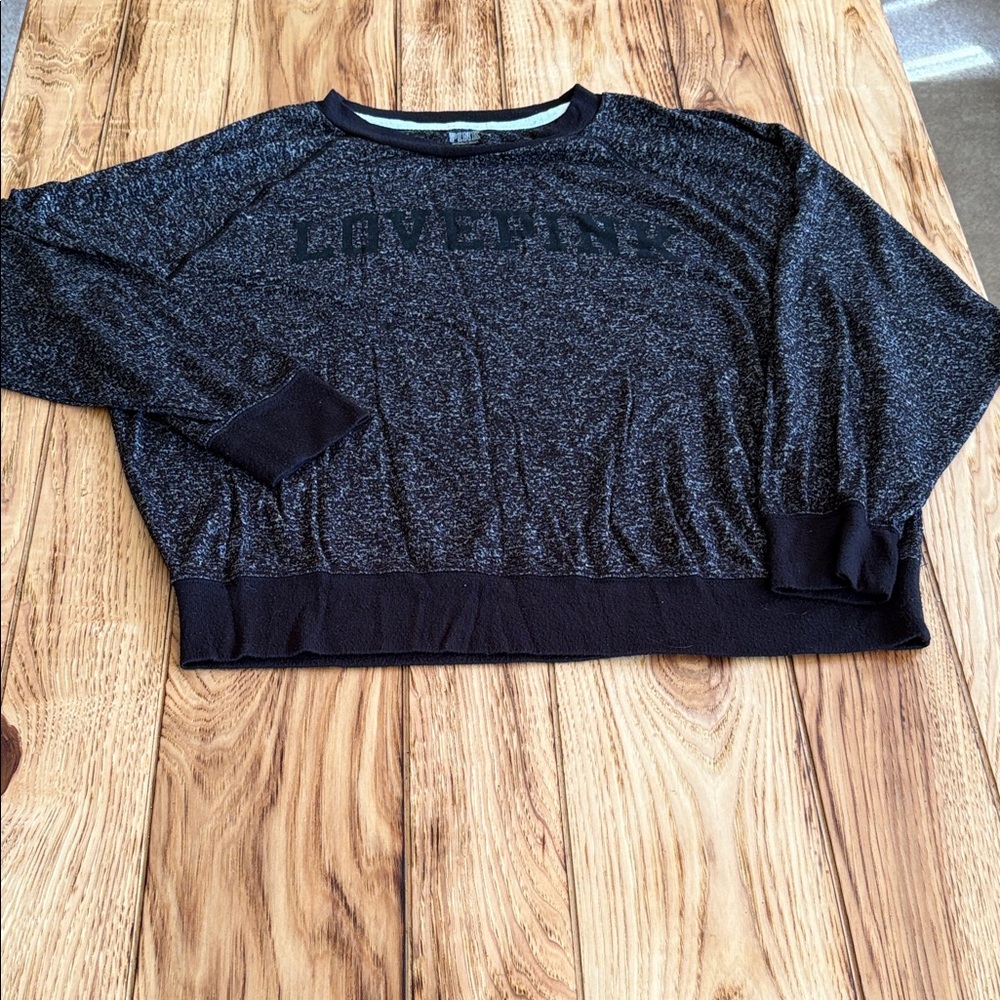 PINK Victoria's Secret Charcoal and Black Big comfy pullover